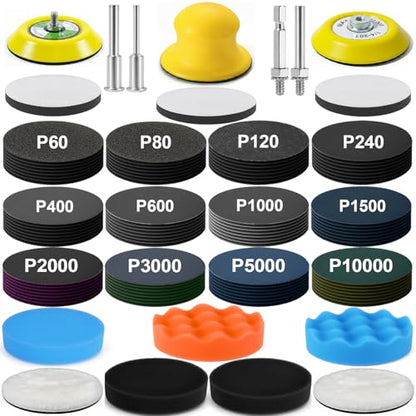 137Pcs 3 Inch Sanding Disc Polishing Kit, Headlight Restoration Kit - size: 3 Inch