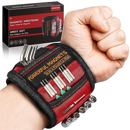 Multifunctional LED Beanie and Magnetic Wristband Tool Set - Unisex, Ideal for Outdoor Sports & DIY Projects, Perfect Holiday Gift