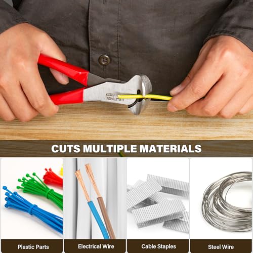 HAUTMEC 7 Inch Nail Puller Pliers Tool, CR-Ni Steel End Cutting Pliers with Non-Slip Grip, Nail Remover Tool with Polished Finish, End Cutting Nippers Tool for Pulling Nails and Wires HT0158-CP - color: 7" Nail Puller Pliers