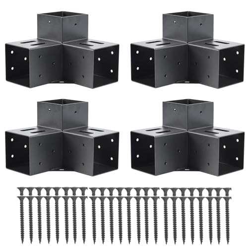 4 Pcs 4"x 4" Pergola Brackets(Actual Fit :3.6"x3.6") Post - size: 3-Way 4x4 Inch