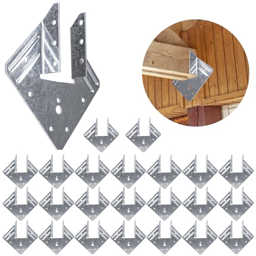 Hurricane Ties for Rafters 24 Pack, 18-Gauge Hurricane Roof Straps for Shed, Heavy Duty Galvanized Rafter Ties, Hurricane Wood Clips Rafter Brackets Joist Brackets - style: 24pcs