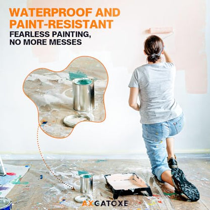Axgatoxe 12 x 9 Ft Plastic Drop Cloths for Painting (20-Pack) - size: 20-Pack