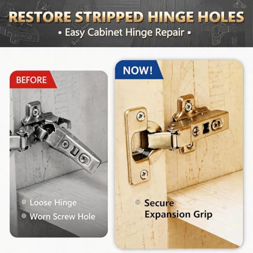 100 Pcs Hinge Repair Screw Set with Anchor Kit & Box
