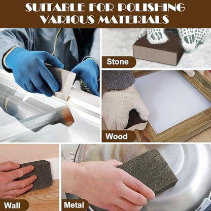 8pcs Sanding Blocks Assortment Kit, Sponge Sand Block Washable and Reusable, Wet & Dry Sandpaper Block - 36/60/80/150 Grit x 1pcs, 120/220 Grit x 2pcs - size: 36/60/80/120/150/220 Grits