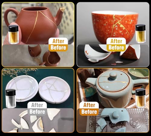 Kintsugi Repair Kit 50ml Gold Silver Ceramic Glue Japanese Kintsugi Process