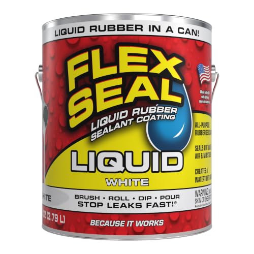 Flex Seal Liquid Rubber Sealant Coating, Waterproof, White, 128 oz - color: White, size: 128 oz