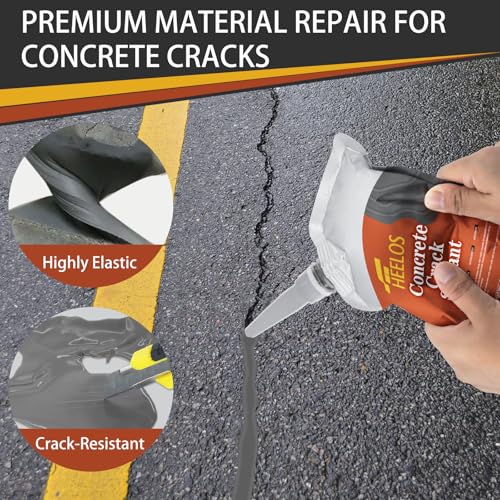 Concrete Crack Filler, 4 Pack Self Leveling Crack Sealant Repair Sealer, High Elasticity Cement Crack Filler, Waterproof Caulking Glue for Driveway, Patio, Sidewalk, Concrete Joint Repair, Grey - color: grey