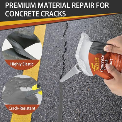Concrete Crack Filler, 4 Pack Self Leveling Crack Sealant Repair Sealer, High Elasticity Cement Crack Filler, Waterproof Caulking Glue for Driveway, Patio, Sidewalk, Concrete Joint Repair, Grey - color: grey