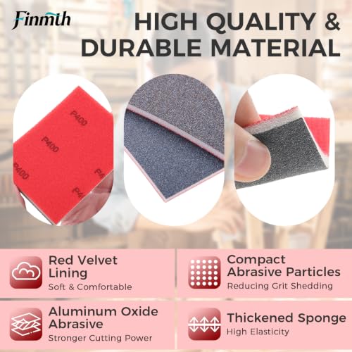 50Pcs Sanding Sponges Wet & Dry Sponge Sanding Blocks 180-3000 Grit 3x4 in