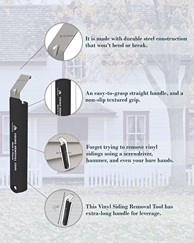 NACETURE Heavy Duty Vinyl Siding Removal Tool, 7 Inch Steel Zip Tool