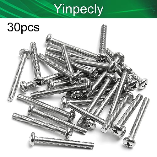 30Pcs M4-0.7 x 35mm Pan Head Phillips Machine Screws - size: M4 x 35mm