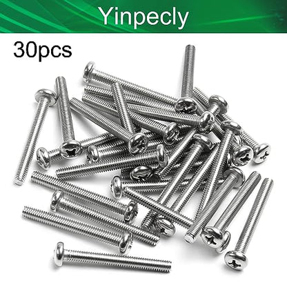 30Pcs M4-0.7 x 35mm Pan Head Phillips Machine Screws - size: M4 x 35mm