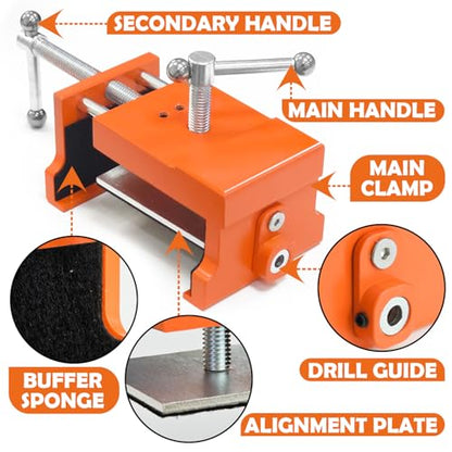 2 Pack Cabinet Clamps, Face Frame Clamp Tool for Installing Cabinets, Cabinet Claw Clamps with Drilling Hole
