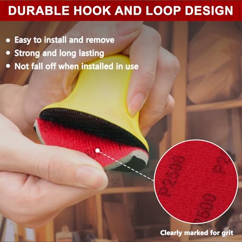 Shinboc 20 PCS 3 Inch Sanding Sponge 2000 Grit, Hook and Loop Sanding Disc - style: 2000 Grit