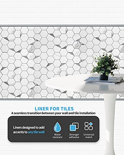 Art3d 25 ft Peel and Stick Tile Edge Trim for Backsplash, Stainless Steel - color: Stainless Steel, size: 25 Feet