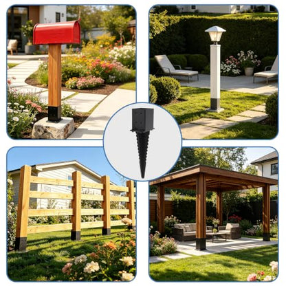 4 Pcs 4"x 4"Fence Post Anchor Ground Spike 22”(Fit 3.6"x 3.6") Post - size: 22 Inch