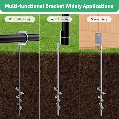 Phopich 28in Multi-Purpose Fully Welded Ground Anchors Screw in 4 Pack - color: 30in-4pcs