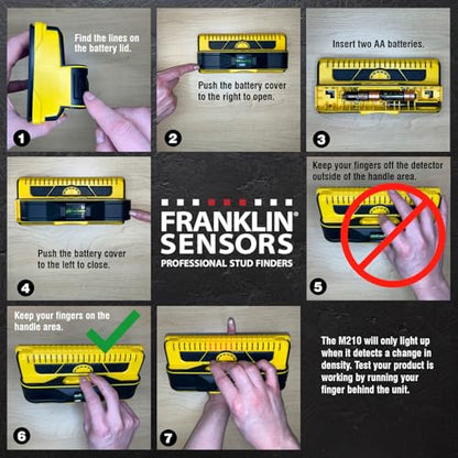 Franklin Sensors ProSensor M210 13-Sensor Stud Finder, Live Wire Detection - color: yellow