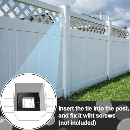 Chunful 100 Pcs Fence Nylon Top Rail Tie Replacement for 5 x 5 Sq Fencing