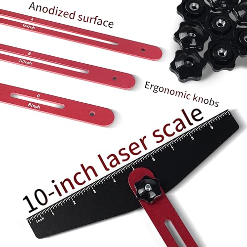 Stair Tread Jig, 10-67 Inch Adjustable Aluminum Stair Template Tool - size: Single Nut Model
