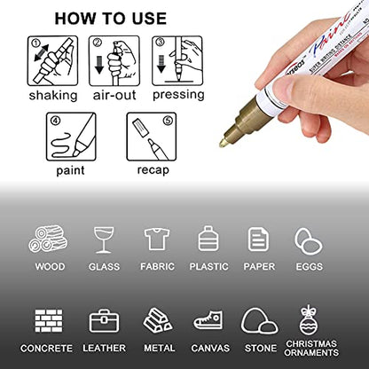 Overseas Black Paint Pens Permanent Markers, 3 Oil Based Paint Makrers - color: Black