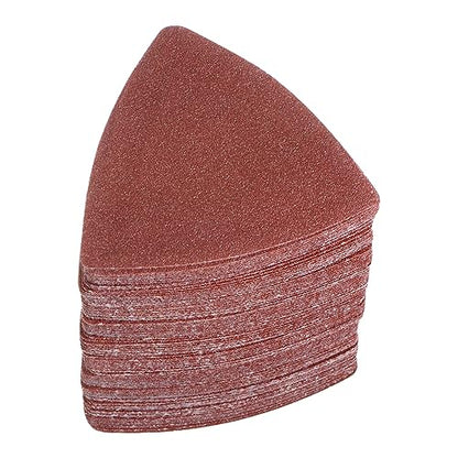 HARFINGTON 100pcs Triangular Hook & Loop Sandpapers 100 Grits 3-1/8" Aluminum Oxide Sanding Pads Random Orbital Mouse Detail Sander Papers Oscillating Multi Tool Sheets - size: 100 Grits