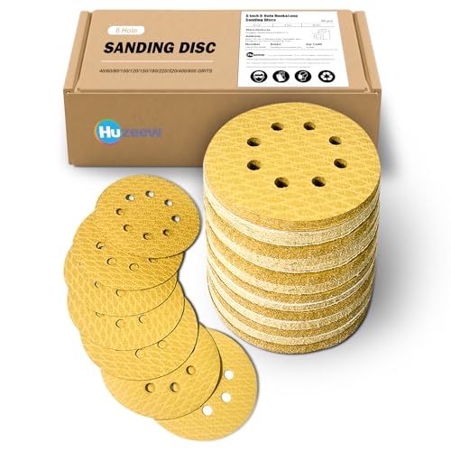 130Pcs 5 Inch 8-Hole Hook&Loop Sanding Discs, 600 Grit Diamond Yellow Sand, Dust-Free/Wear-Resistant, Latex Paper Base (No Fray), 135G Backing for Wood/Metal/Auto, DIY & Pros - style: 5inch-8Hole