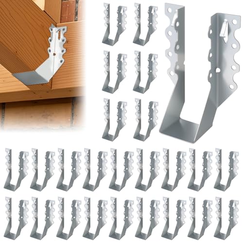 25 Pcs 2x6 Joist Hangers for Wood, 20 Gauge Galvanized Face Mount Joist Hangers, Heavy Duty Hurricane Ties for Rafters Roofs Decks Floors Ceilings - style: 2×6 25 Pack