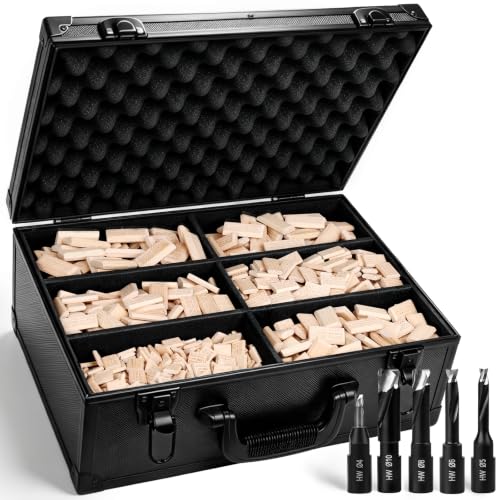 1060Pc Dominos Tenons Assortment with 5Pcs Cutter & Case for Festool Joiner