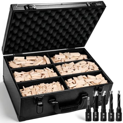 1060Pc Dominos Tenons Assortment with 5Pcs Cutter & Case for Festool Joiner