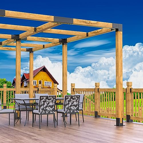4x4 Pergola Brackets Kit, 4PCS 3-Way Woodworks Corner Brackets - size: 3-Way-2pair
