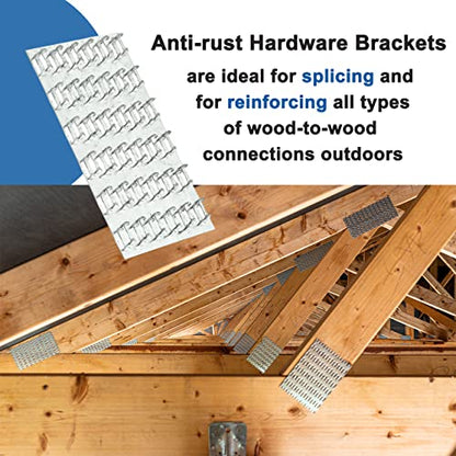 Truss Plates 3x6, 10 Pack Pronged Truss Mending Plate with Nail Teeth, Tie Plate for Roofing Wood Connector, 20 Ga Thickness - size: 3x6in -10pcs