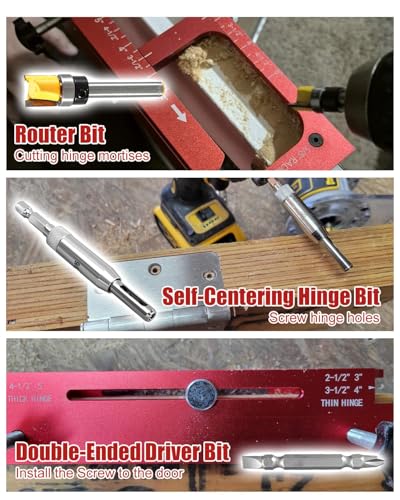 Door Hinge Jig & Lock Installation Kit for Interior Wood Doors