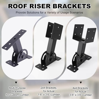 2x4 Heavy Duty Roof Riser Brackets Kit 3 Pcs, - size: 2x4-3