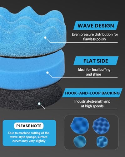 Elechiakan 78PCS Car Foam Drill Polishing Kit 1/2/3 Inch Buffing Pad Finish