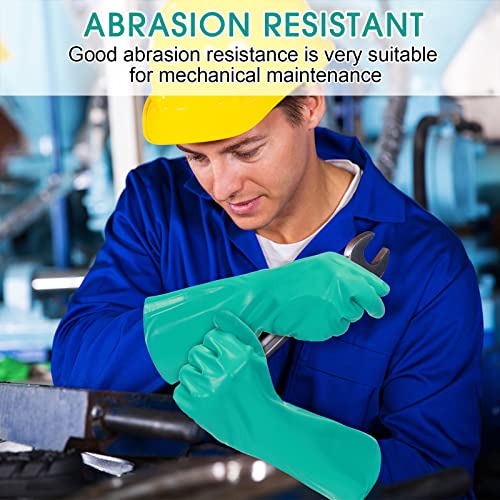 Potchen 20 Pairs Chemical Resistant Gloves 15 Mil Nitrile Gloves,Medium - size: Medium
