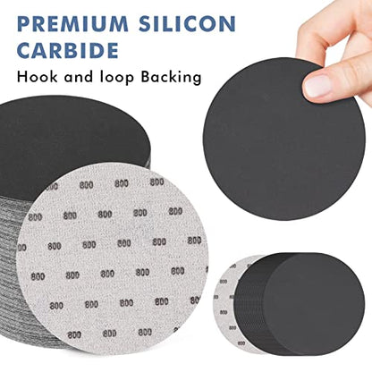 6 Inch 25 PCS 800 Grit Sanding Disc Wet Dry Sandpaper Hook Loop Sand Paper - style: Grit 800