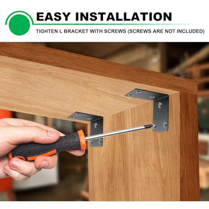 8 Pack 6x5 Corner Angle Brackets for Wood Thickness 1/8" - size: 6" x 5" x 0.12"