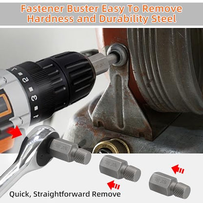15Pcs Screw Extractor Set Double Hex Head Multi-Spline Lug Nut Remover - size: 15pcs