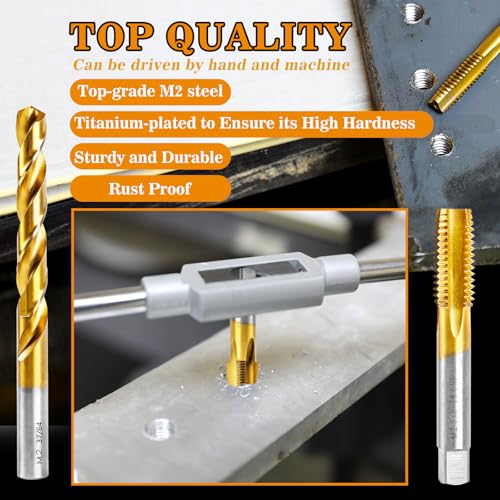 3/4"-16 UNF Tap and 11/16" Drill Bit kit for Metal,M2 HSS Drill and Tap Set - size: 3/4"-16 Tap, 11/16" Drill