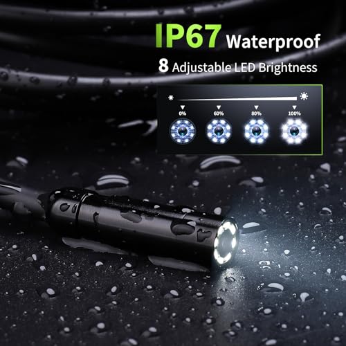Endoscope Camera with Light, 1920P HD Borescope Tools, Dark Green(16.5FT)