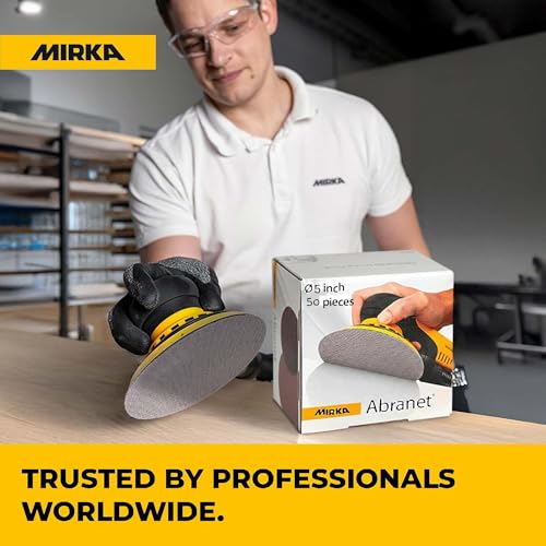 Mirka Abranet 5 Inch 150 Grit Mesh Sanding Discs, Hook and Loop, 50 Pack - size: Grit 150