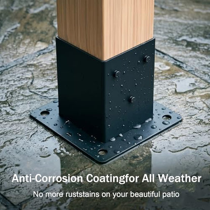 4x4 Post Base Brackets, 3.58'' x 3.58'', Heavy Duty, 2 Pack - color: 4x4 Post Base--2Pack
