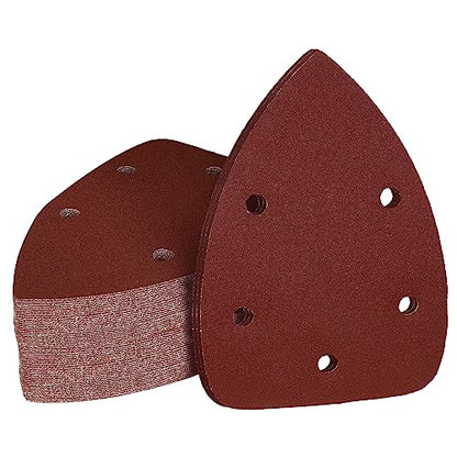 800 Grit Mouse Sander Sandpaper, Jamiikury 5 Hole Detail Sander Sandpaper Palm Sander Paper Mouse Sanding Pads Hook and Loop Sanding Sheets - Pack of 50