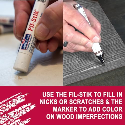 Mohawk Wood Repair Bundle: Fil-Stik Putty Stick (1 count) and Pro-Mark Capillary Marker (1 count), Grey Wolf KMC