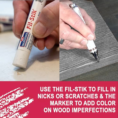 Mohawk Wood Repair Bundle: Fil-Stik Putty Stick (1 count) and Pro-Mark Capillary Marker (1 count), Grey Wolf KMC