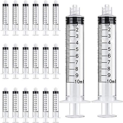TecUnite 10 ml 20 Pack Plastic Syringes Without Needle for Liquid and Craft - size: 10 ML