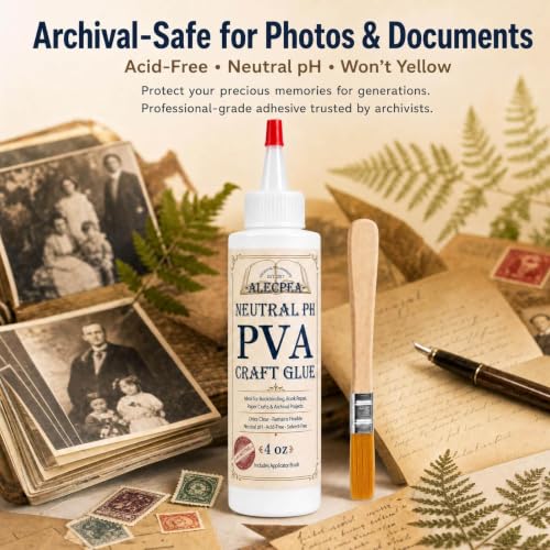 ALECPEA PVA Glue 4 oz for Crafts and Paper Projects