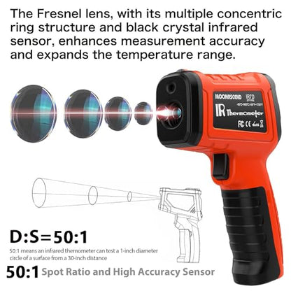 58°F to 1796°F Infrared Thermometer Gun,Professional 50:1 - color: Orange/-58°F to 1796°F