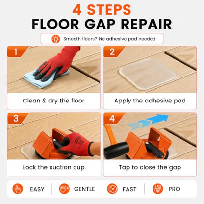 Floor Gap Fixer Tool Double 45° Suction Cup Repair Kit with Markers